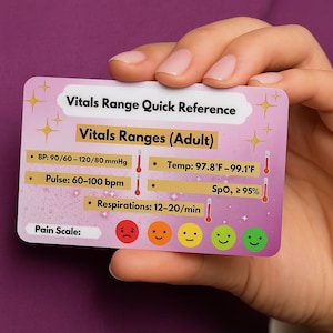 Double-Sided Vitals Range & Quick Assessment Badge Card – Glam Edition