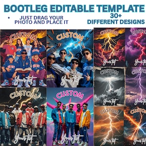 Bootleg Rap Tee Canva Template Bundle: Custom T-Shirt Design (Digital Download)