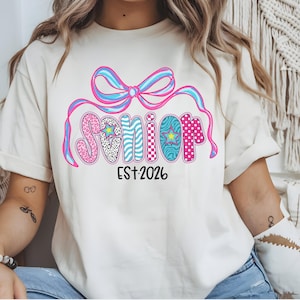 Coquette Senior 2026 Png, Preppy Senior Shirt Design, Class of 2026 Png, Senior Mom Png, Pink Girly Graduation High School Sublimation