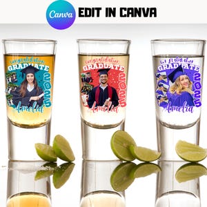 Editable Party Stickers: Graduation, Prom, Bachelorette (Canva Template Digital Download)