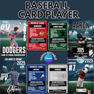 Editable Baseball Trading Card Template: DIY Sports Card Design (Digital Download)