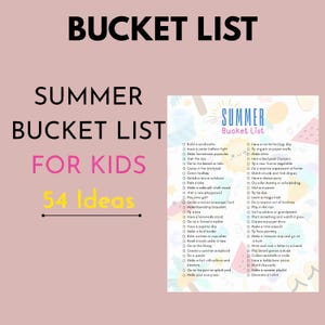 Hello Summer | Summer Bucket List for Kids | Printable |  54 Fun Summer Activities | PDF, JPG & PNG | Summer Planner for Children
