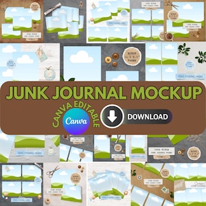 Canva Junk Journal Kit | Editable Frames, Tags & Papers | Digital Vintage Ephemera