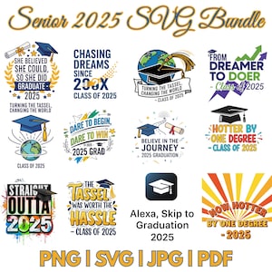 Senior 2025 SVG Bundle: Graduation Designs for Cricut, Silhouette