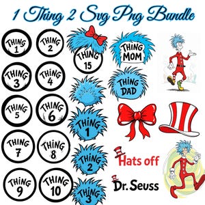 Thing 1 Thing 2 SVG Bundle: Dr. Seuss Inspired Clipart