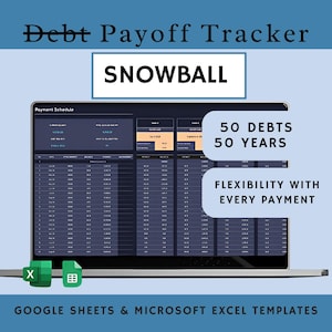 Rastreador de pago de deudas Hoja de cálculo de bola de nieve de deuda Hojas de cálculo de Google Rastreador de deudas Planificador financiero Rastreador de pagos de deudas Hoja de cálculo de presupuesto mensual