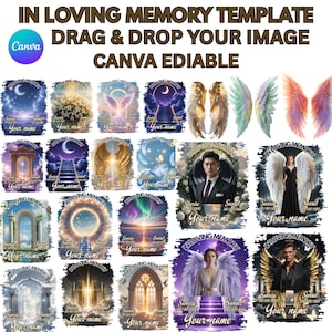 In Loving Memory Editable Canva Template Bundle, Funeral & Remembrance, Canva T-shirt Sublimation, Canva Memorial T-shirt