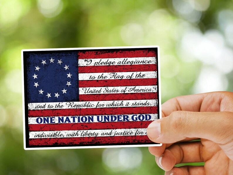 One Nation Under God USA Flag Decal Sticker #221