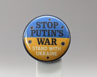 Stop Putin’s War Stand with Ukraine – 1" Button (Design 5) – War and Empire Series