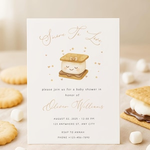 Smore to love baby shower bundle | Smore to love baby invitation | Fall in love baby shower | Editable Invitation |  Printable  - BBS13