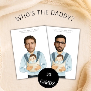 Who has the daddy baby shower game | Editable Scratch Off Game | Find The Dad Game | Fun Baby Shower |  Digital Download Scratch Off