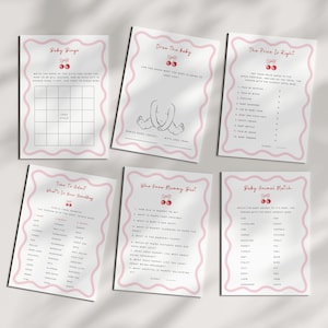 Shes The Cherry On Top Baby Shower Games | Editable Cherry Games | Fun Printable Activities for Girl Baby Showers | Cherry Theme Games BBS05