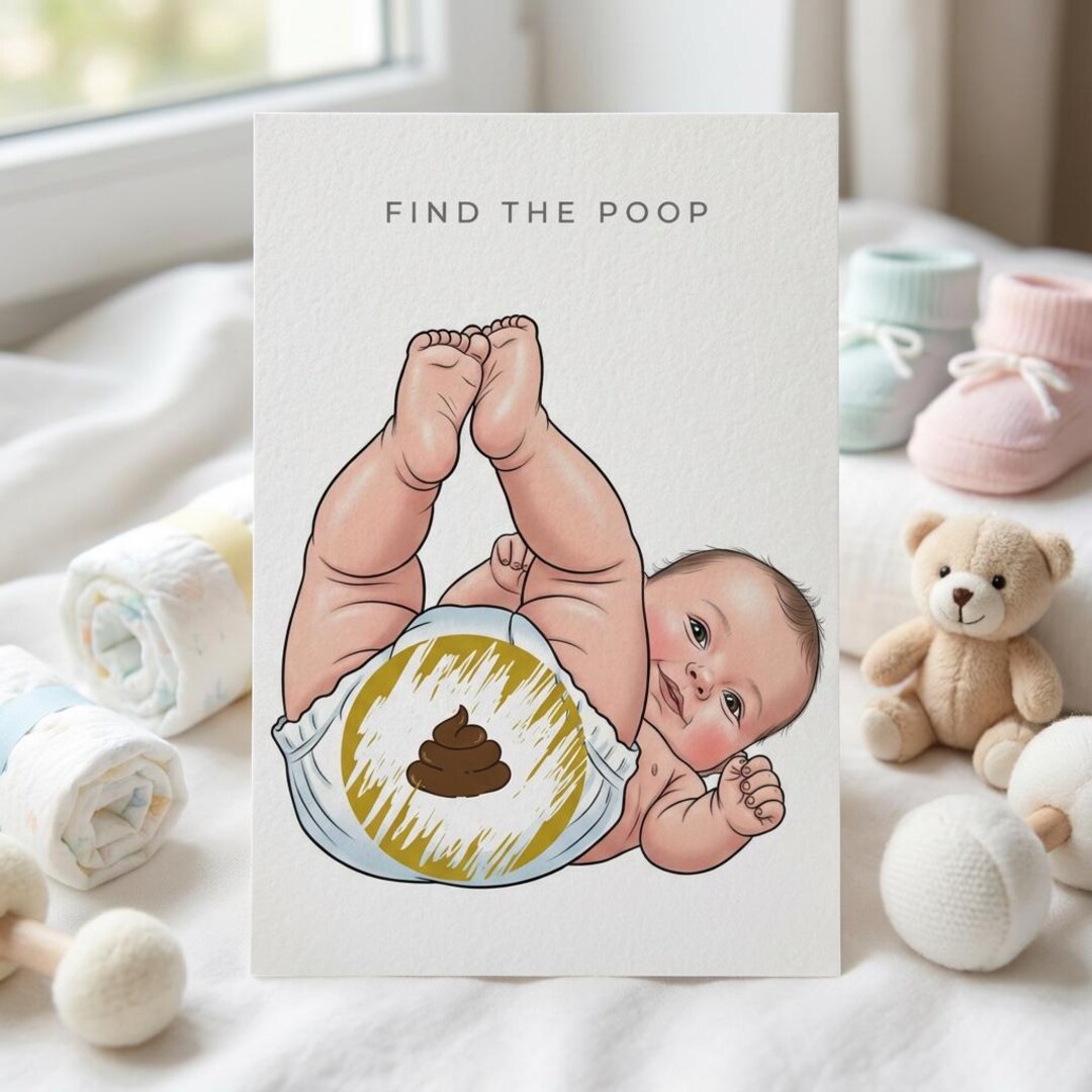 Scratch Poop Game for Baby Shower Fun, Printable Cards, Perfect Party ...