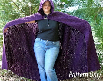 Crochet Full-length Cloak Pattern: PDF Pattern SCA, Faires, Goddess, LARP