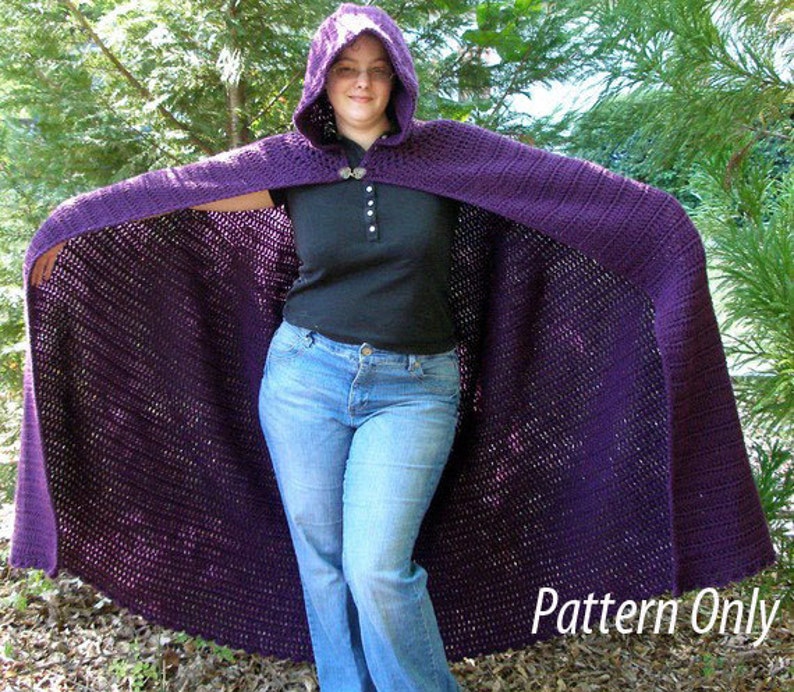 Crochet Full-length Cloak Pattern: PDF Pattern SCA, Faires, Goddess, LARP image 2