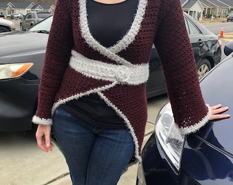 Spring wrap sweater crochet pattern
