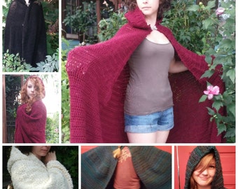 Crochet Full-length Cloak Pattern: PDF Pattern SCA, Faires, Goddess, LARP