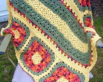 Wildflower Granny Square Afghan Pattern