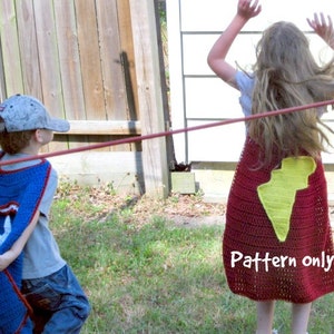 PDF Crochet Pattern Super Hero Cape, Dress up Cape image 2