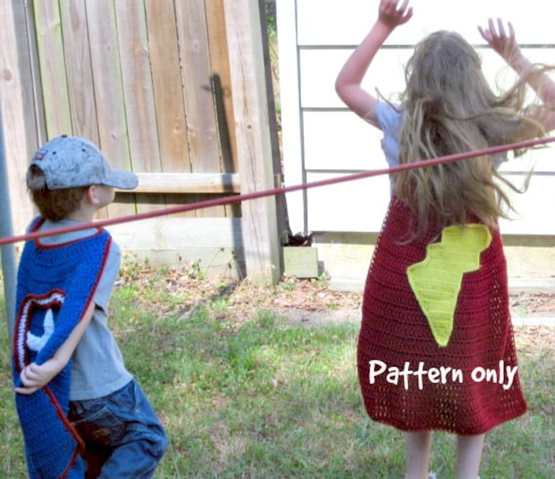 PDF Crochet Pattern Super Hero Cape, Dress up Cape image 2