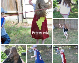 PDF Crochet Pattern Super Hero Cape, Dress up Cape