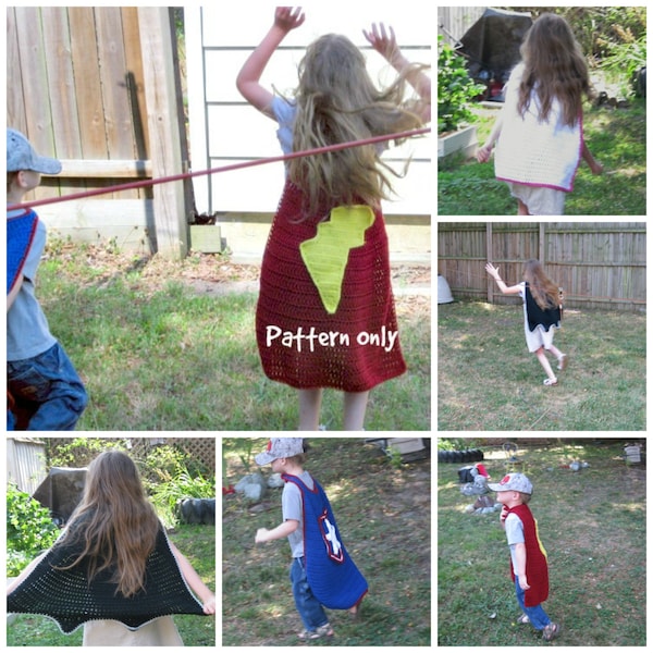 PDF Crochet Pattern Super Hero Cape, Dress up Cape