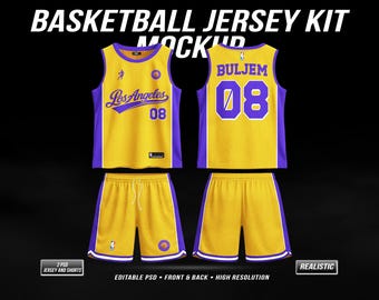 Mockup PSD de uniforme de basquete, mockup de uniforme frente e verso, modelo de conjunto de roupa esportiva