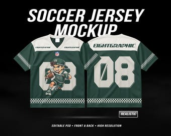 Soccer Jersey Mockup PSD – Front & Back View – Sports Mockup – Editable Smart Object