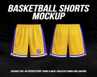 4K Basketball Shorts Mockup PSD – Editable Front & Back Sportswear Template