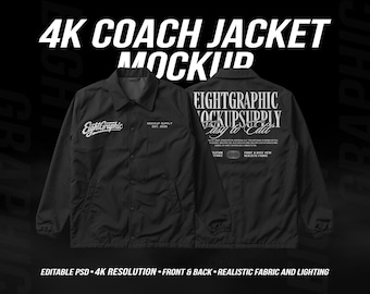 4K Coach Jacket Mockup – Streetwear Windbreaker Template (PSD)