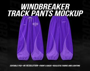 Track Pants Mockup 4K PSD – Front & Back – Editable Sportswear Jogger