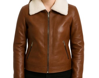 ヴィンテージブラウンスエードジャケット：レディースフェイクファー