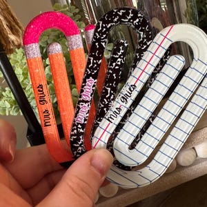 Personalized Jumbo Paper Clip | Teacher Appreciation Gift | Custom Teacher Paper Clip | Teacher Gift | Back to School | Paper Clip Set