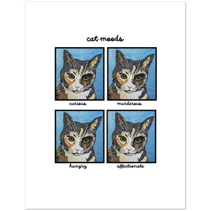 Lot de 10 cartes de voeux - « Humeurs de chat »