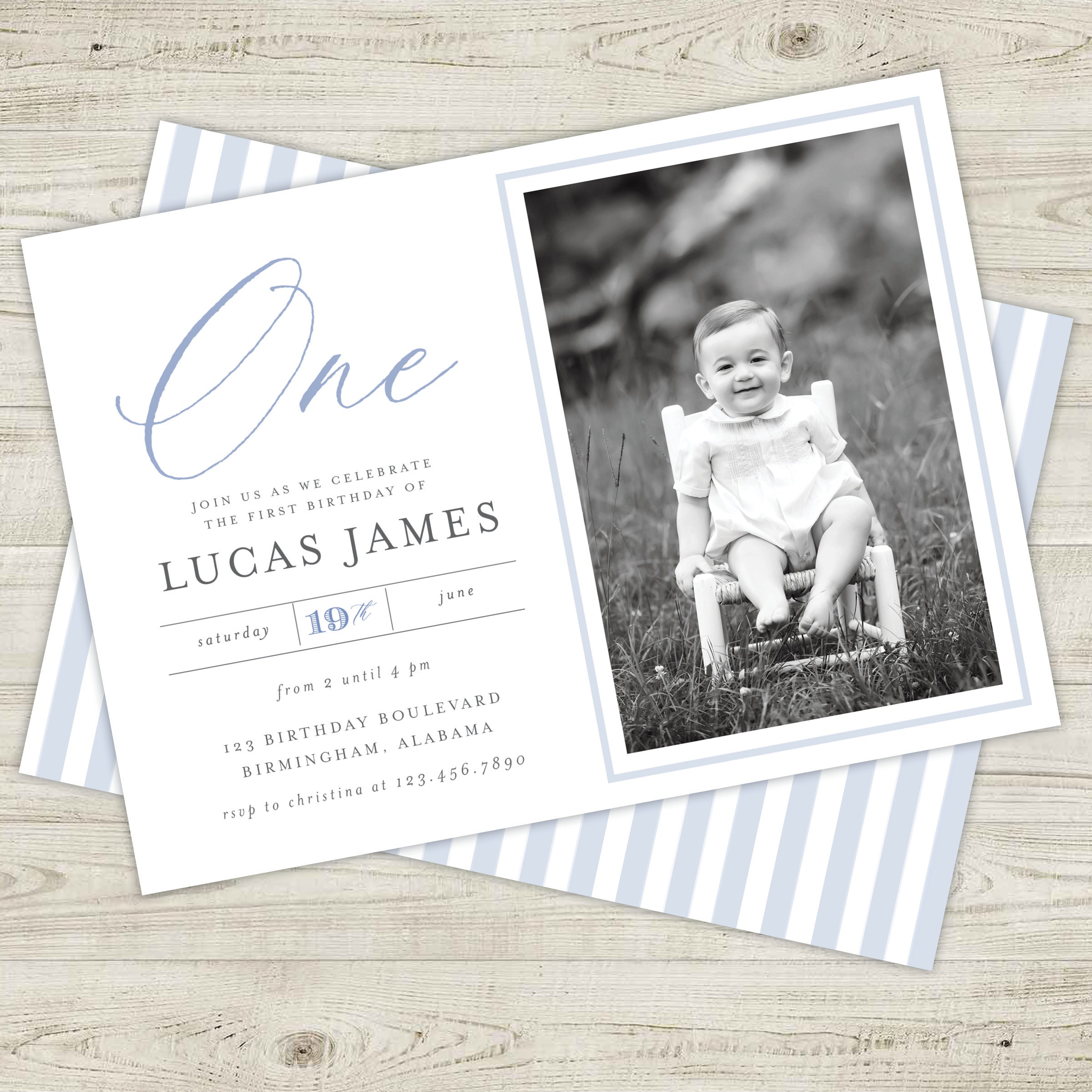 A6 with Envelopes Personalised Sweet One First Birthday Party Invitations