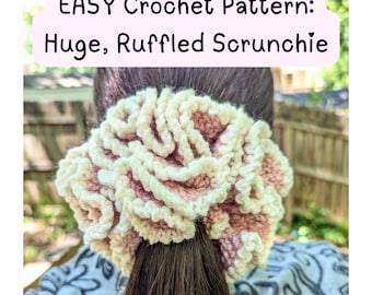 Crochet Scrunchie Pattern: Ruffled Hair Accessory (PDF Download)