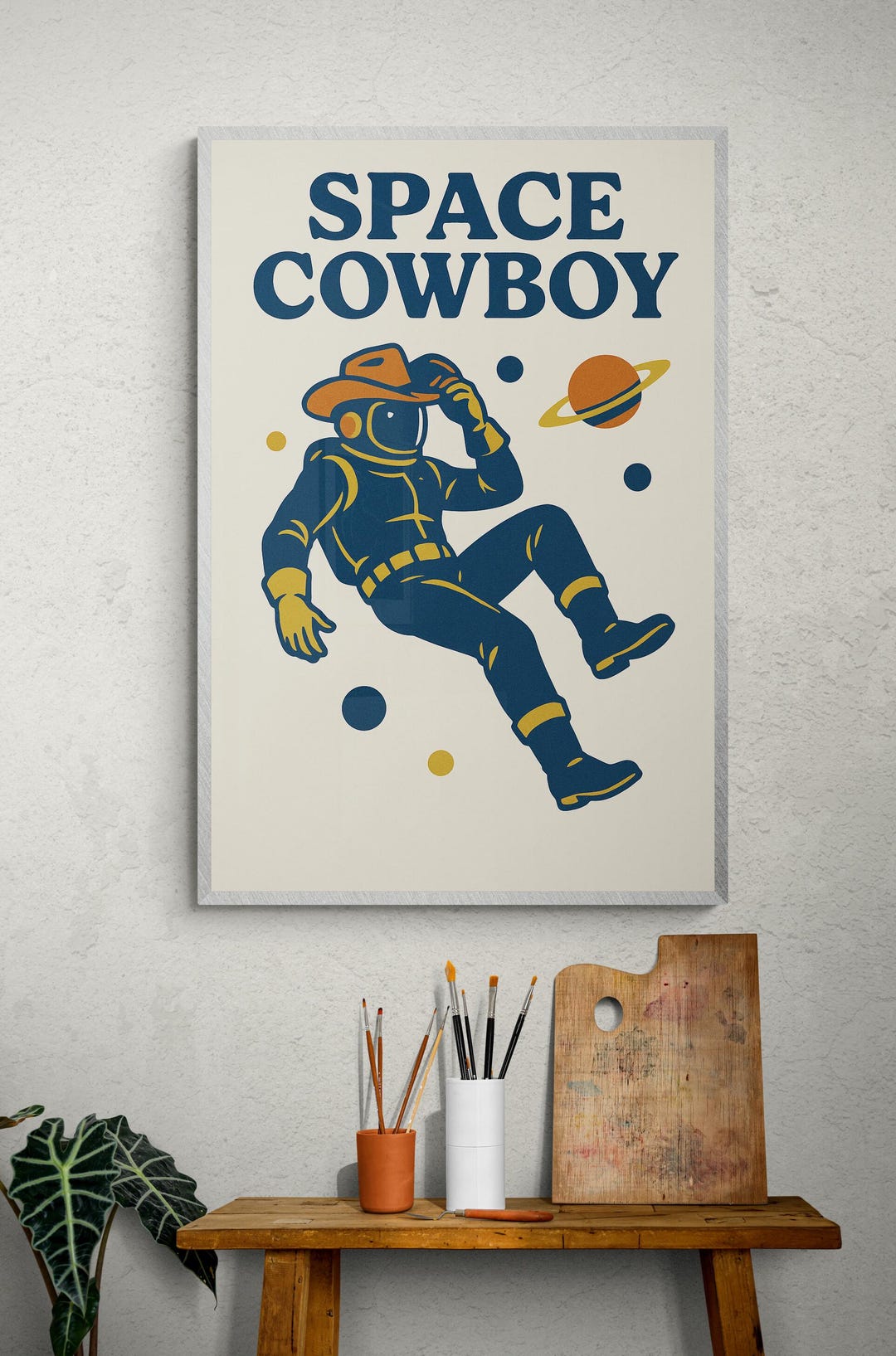 Retro Poster Space Cowboy Print: Astronaut Pop Art Wall Decor - Etsy