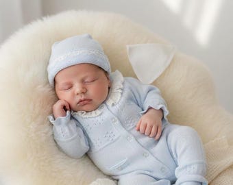 100% Cotton Newborn Baby Gift Set, 0-3 Months, Hospital Outfit, Romper Bodysuit Blanket Set