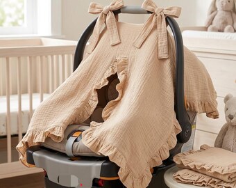 Conjunto de regalo de muselina para bebé de 4 piezas / Conjunto para recién nacido con manta y funda de almohada