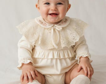 ヴィンテージ ベビー トグス スモック 刺繍 バブルロンパース バニー