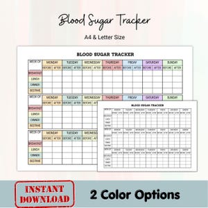 Blutzucker-Tracker, Sofortiger Download für Blutzucker-Tracker, Diabetischer Blutzucker-Tracker, PDF-Datei zum Download