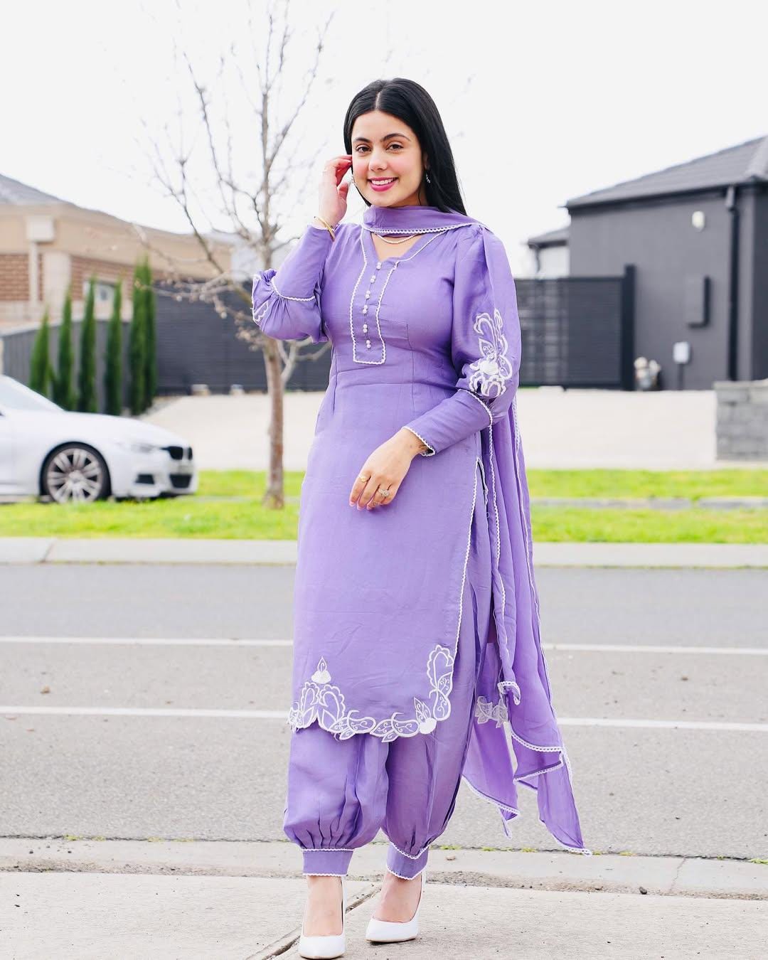 Buy Designer Purple Salwar Kameez Suit Patiyala Punjabi Patiala