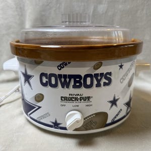 Dallas Cowboys 4qt Rival 3104 Stoneware Crock Pot Slow Cooker Tested Works!