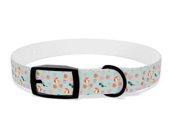 Cute Summer Dog Collar, Pet Accessory, Dog Lover Gift, Beach Theme Collars, Adjustable Collar for Small Medium Dogs, Fun Dog Wear