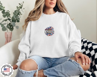 American Flag Sweatshirt, Patriotic Sweatshirt ,Patriotic Hoodie, Womens America Crewneck Sweatshirt, America Sweatshirt, America Hoodie