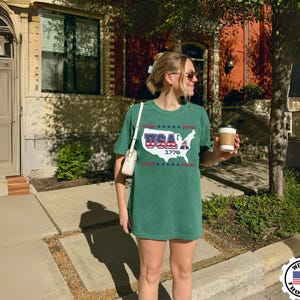 Comfort Colors® 4. Juli Shirt, amerikanisches Shirt, Unabhängigkeitstag Shirt, Vaterländisches T-Shirt, Geschenk für Sie, USA Karte Tshirt, Fourth of Juli Shirt
