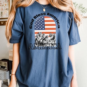 Christian 4th of July Tee: Patriotic American Flag Bible Design