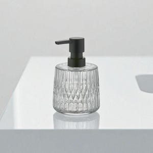 Handmade Clear Glass Soap Dispenser – 355ml – Modern Bathroom Accessory – Refillable Lotion Bottle
