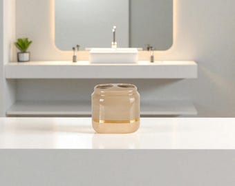 Handgemachter Keramik Zahnbürsten Halter - Handgemaltes Badezimmer Accessoire