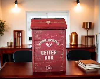 Handmade Wooden Mailbox  | Rustic Post Box Decor | Decorative Wooden Letter Holder | Natural Wood Wall Mail Organizer